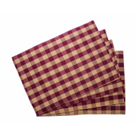 Placemats Fused - Burgundy Check