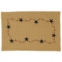 Placemats Fused - Burlap Berry with Star