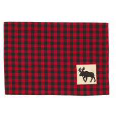 Placemats Fabric - Buffalo Red plaid with Moose 