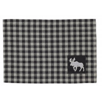 Placemats Fabric - Buffalo Grey Plaid with Moose 