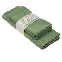 Placemats 4 + 4 Napkins Set -  Basket Weave - Sage Green