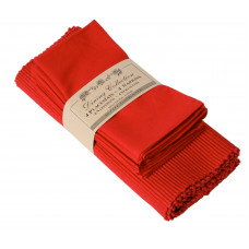 Placemats 4 + 4 Napkins Set - Red