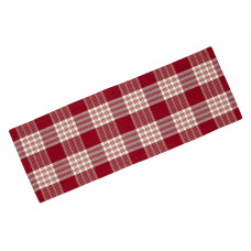 Table Runner Ribbed - Stone Red Plaid