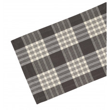 Table Runner Ribbed - Stone Grey Plaid