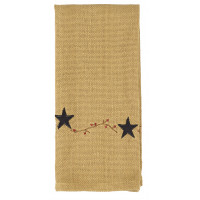 Tea Towels Pattern - Burlap Berry with Star