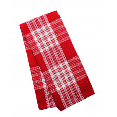 Tea Towels Pattern - Stone Red Plaid
