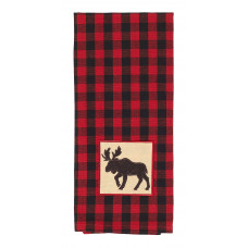 Tea Towels Pattern - Buffalo Red Plaid with Moose