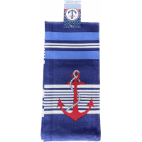 Tea Towels Pattern - Anchor on Stripes