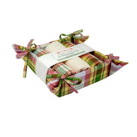 Bread Basket Set Large Banded with 3 pc T Towels - Summer Blush