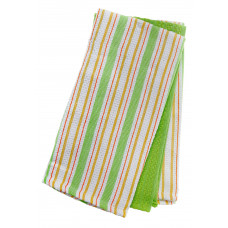 3 Pc. Tea Towels Set - Green Stripes