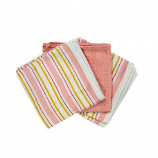 3 Pc. Dish Cloth - Set Pink Stripes