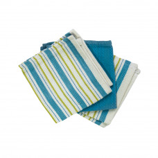 3 Pc. Dish Cloth Set - Blue Stripes