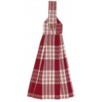 Hanging/Tie Button Towel - Stone Red Plaid