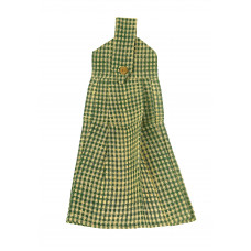 Hanging/Tie Button Towel - Berryvine Green Check
