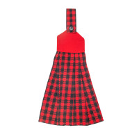 Hanging/Tie Button Towel - Buffalo Red Plaid (No Emb.)