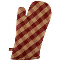 Oven Mitten - Burgundy Check