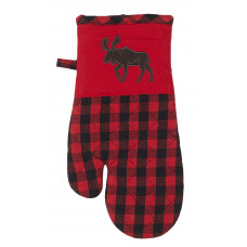 Oven Mitten - Buffalo Red Plaid with Moose