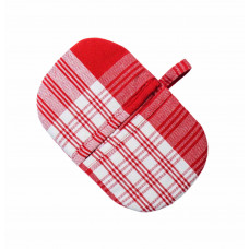 Microwave Mitten - Stone Red Plaid