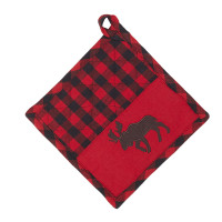 Pot Holder - Buffalo Red Plaid with Moose