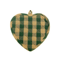 Pot Holder Heart - Green Check