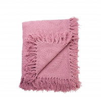 Cotton Throw Heart Weave - Dusty Rose