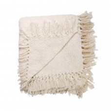Cotton Throw Heart Weave - Ivory