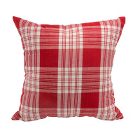 Zip Cushion Cover - Stone Red Plaid