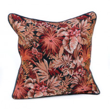 Zip Cushion Cover - Rust Flower