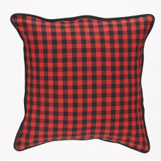 Zip Cushion Cover - Buffalo Red Plaid (No Emb. Patch)