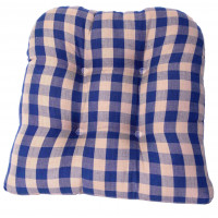 Chair Pad Tufted - Navy Check