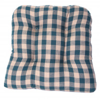 Chair Pad Tufted - Green Check