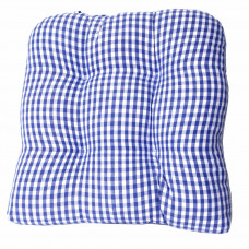 Chair Pad Tufted - Toro Blue Check