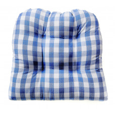Chair Pad Tufted - Toro Blue Big Check