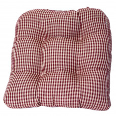 Chair Pad Tufted - Star burgundy Check (No Border)