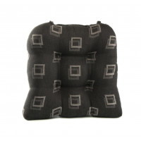 Chair Pad Tufted - Black Square