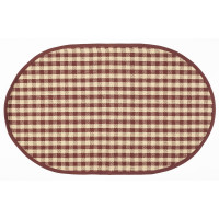 Floor Mat - Berry Burgundy Check (Oval)