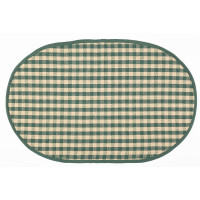 Floor Mat - Berry Green Check (Oval)