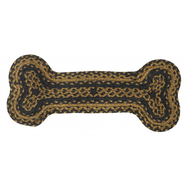Braided Dog Bone Mat JB111 Star Black Emb.