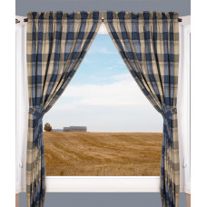 Rod Pocket Curtain, Pattern - Sand Blue