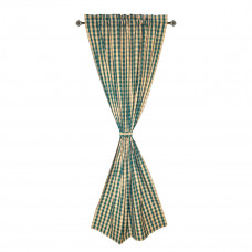 Rod Pocket Curtain, Pattern - Green Check