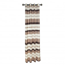 Ring/ Grommet Curtain - Mocca/White/Brown